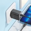 Адаптер мережевий Hoco Elogiado dual-port charger N42 |2Type-C, 45W/3A, PD/QC| white