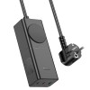 Адаптер мережевий Hoco Sharp desktop socket NS4 |1USB/2Type-C, 65W/3A, PD/QC, 4000W Socket| black