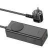 Адаптер мережевий Hoco Sharp desktop socket NS4 |1USB/2Type-C, 65W/3A, PD/QC, 4000W Socket| black
