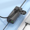 Адаптер мережевий Hoco Sharp desktop socket NS4 |1USB/2Type-C, 65W/3A, PD/QC, 4000W Socket| black