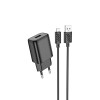 Адаптер мережевий HOCO Micro USB Cable Solid single port charger C134A |1USB, 12W/2.4A| black