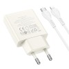 Адаптер мережевий HOCO Type-C to Lightning cable Biscuit single port charger N44 |Type-C, QC/PD, 30W/3A| white