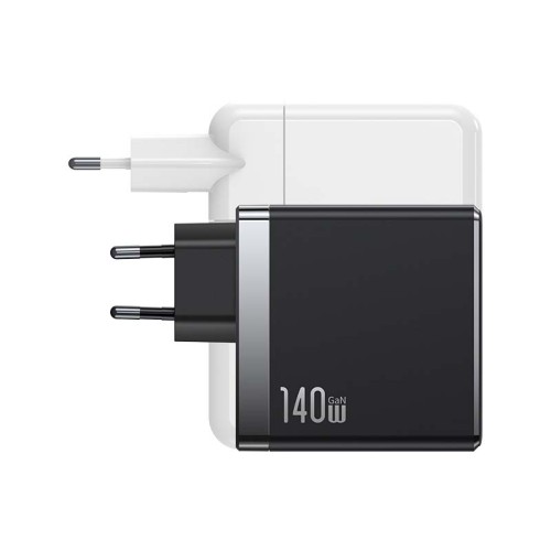 Адаптер мережевий USAMS US-UM Fast Charger Kit GaN Type-C To Type-C Cable 240W PD3.1 T52 US-CC168  |1USB/2Type-C, 140W/5A, PD/QC| black
