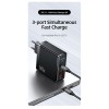Адаптер мережевий USAMS US-UM Fast Charger Kit GaN Type-C To Type-C Cable 240W PD3.1 T52 US-CC168  |1USB/2Type-C, 140W/5A, PD/QC| black