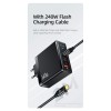 Адаптер мережевий USAMS US-UM Fast Charger Kit GaN Type-C To Type-C Cable 240W PD3.1 T52 US-CC168  |1USB/2Type-C, 140W/5A, PD/QC| black