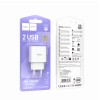 Адаптер мережевий HOCO Smart dual-port charger C141A |2USB. 2.1A/10.5W| white
