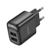 Адаптер мережевий HOCO Smart dual-port charger C141A |2USB. 2.1A/10.5W| white