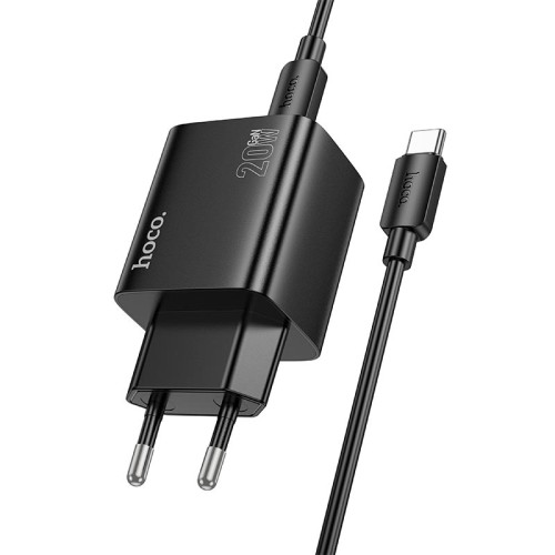 Адаптер мережевий HOCO Type-C to Type-C Cable Fundador four-port charger set N55 |2USB/2Type-C, 20W/3A, PD/QC| black