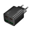 Адаптер мережевий HOCO Fundador four-port charger set N56 |2USB/2Type-C, 30W/3A, PD/QC| black