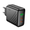Адаптер мережевий HOCO Article charger CS26A |1USB/2Type-C, 45W/3A, PD/QC| black