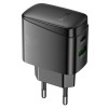 Адаптер мережевий HOCO Bright charger CS61A |1USB/1Type-C, 30W/3A| black