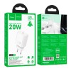 Адаптер мережевий HOCO Gentle single port charger N60 |1Type-C, 20W/3A, PD/QC| black