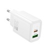 Адаптер мережевий HOCO Gentle charger N61 |1USB/1Type-C, 20W/3A, PD/QC| white