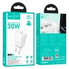 Адаптер мережевий HOCO Gentle single port charger N62 |1Type-C, 30W/3A, PD/QC| white
