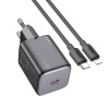 Адаптер мережевий Hoco Mighty single port charger N40 (Type-C to Lightning set) |1Type-C, 20W/3A, PD/QC| white