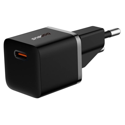 Адаптер мережевий Baseus GaN5 Fast Charger (mini) |1Type-C, 20W/3A, PD/QC| (With C to C 100W 1m cable) black