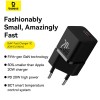Адаптер мережевий Baseus GaN5 Fast Charger (mini) |1Type-C, 20W/3A, PD/QC| (With C to C 100W 1m cable) black