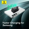 Адаптер мережевий Baseus GaN5 Fast Charger (mini) |1Type-C, 25W/3A, PD/QC| (With C to C 100W 1m cable) black