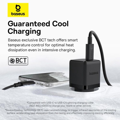Адаптер мережевий Baseus Palm Fast Charger |1Type-C, 30W/3A, PD/QC| black