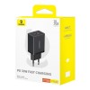 Адаптер мережевий Baseus Cube Fast Charger |1USB/1Type-C, 30W/3A, PD/QC| black