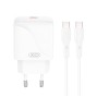 Адаптер мережевий XO Type-C to Type-C Cable Single USB-C Fast Charger L141 |20W/3A, PD/QC| white