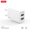 Адаптер мережевий XO Dual USB Charger L109 |2USB, 2.4A| white