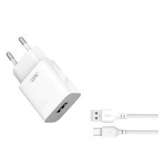 Адаптер мережевий XO Micro USB Cable Home charger L99 |1USB, 2.4A| white