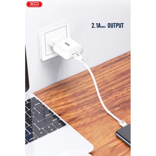 Адаптер мережевий XO charger L37 |1USB, 2.1A| white