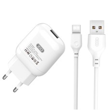 Адаптер мережевий XO Type-C Cable charger L37 |1USB, 2.1A| white