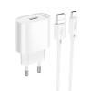 Адаптер мережевий HOCO Type-C Cable Fighter single port charger set C109A |1USB, 2.1A/10.5W| white