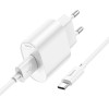 Адаптер мережевий HOCO Type-C Cable Fighter single port charger set C109A |1USB, 2.1A/10.5W| white