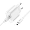 Адаптер мережевий HOCO Type-C to Type-C Fighter single port charger set C109A |1Type-C, 3A/20W, PD/QC| white