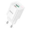 Адаптер мережевий HOCO Charm charger C147A |1USB/1Type-C, 20W/3A, PD/QC| white