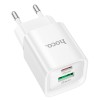 Адаптер мережевий HOCO Charm charger C147A |1USB/1Type-C, 20W/3A, PD/QC| white