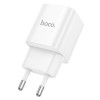 Адаптер мережевий HOCO Charm charger C147A |1USB/1Type-C, 20W/3A, PD/QC| white