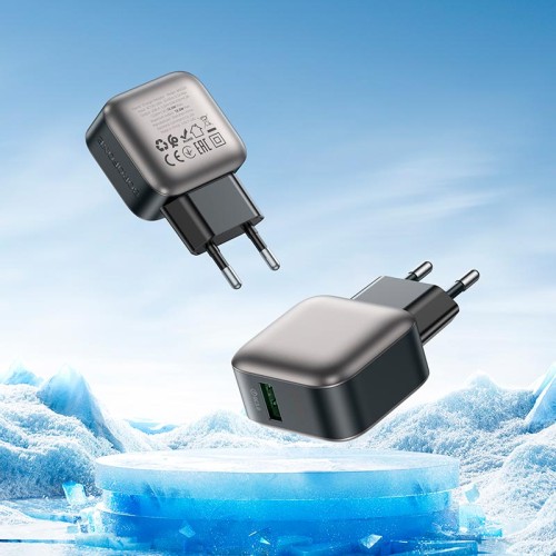 Адаптер мережевий Borofone Absolute single-port charger BAS52A |1USB, 18W/3A, QC3.0| black