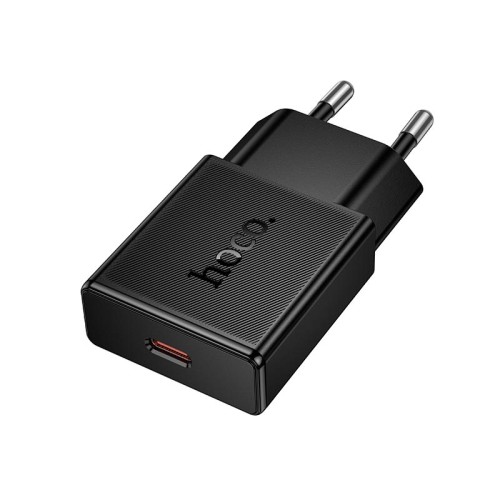 Адаптер мережевий HOCO Speed single-port PD ultra-thin charger N74 |1Type-C, 25W/3A, PD/QC| black