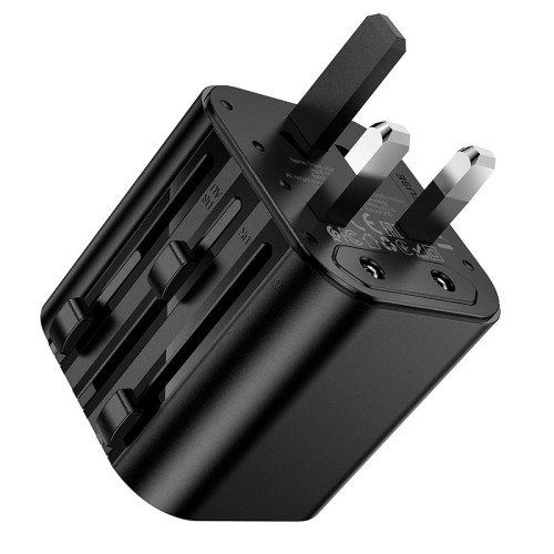 Перехідник для розеток HOCO Changer global universal conversion plug AC29 black