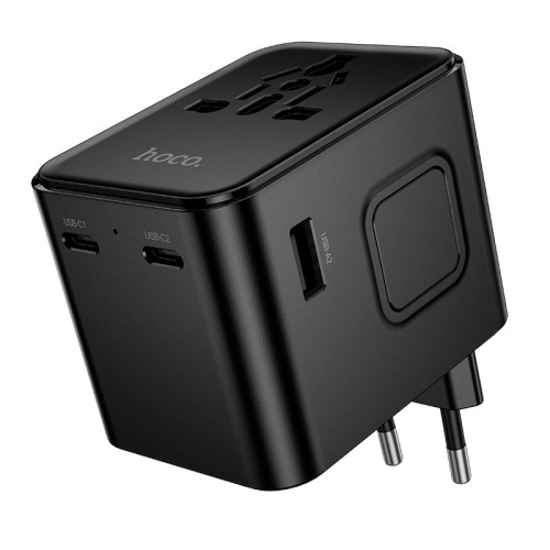 Адаптер мережевий HOCO Changer 4-port universal charger AC30 |2USB/2Type-C, 17W Max| black