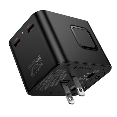 Адаптер мережевий HOCO Changer 3-port PD universal charger AC31 |1USB/2TypeC, PD/QC, 25W/3.4A| black