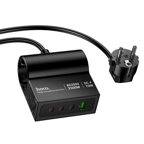Подовжувач мережевий HOCO Win 2 position (PD70W/3C1A) desktop socket AC34 (L=1.5M) black