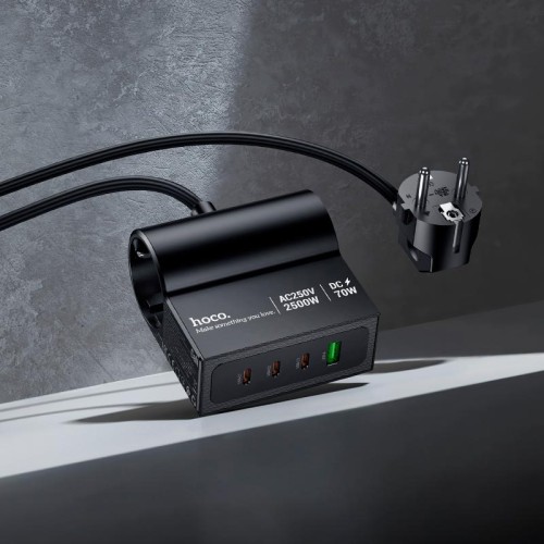 Подовжувач мережевий HOCO Win 2 position (PD70W/3C1A) desktop socket AC34 (L=1.5M) black