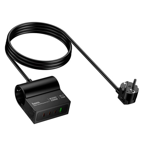 Подовжувач мережевий HOCO Win 2 position (PD70W/3C1A) desktop socket AC34 (L=1.5M) black