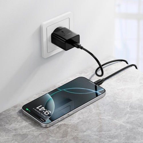 Адаптер мережевий HOCO Star single port PD charger N76 |25W/3A, PD/QC, GaN| black