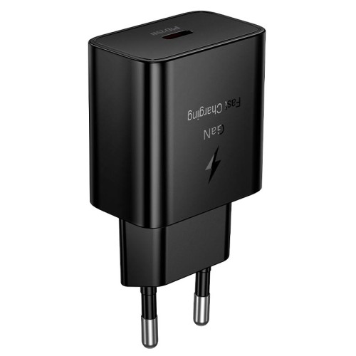 Адаптер мережевий HOCO Star single port PD charger N76 |25W/3A, PD/QC, GaN| black