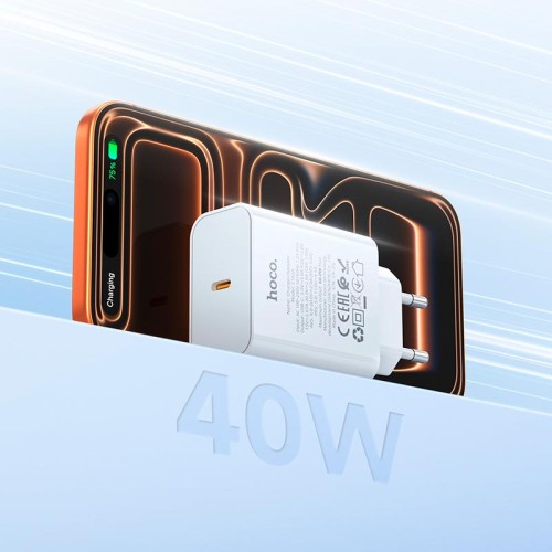 Адаптер мережевий HOCO Source single port PD charger C162A |1Type-C, 40W/3A, PD/QC| black