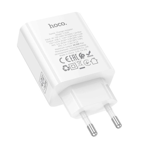 Адаптер мережевий HOCO Source single port PD charger C162A |1Type-C, 40W/3A, PD/QC| black