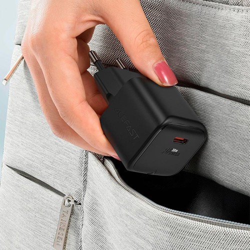 Адаптер мережевий ACEFAST PD mini GaN USB-C charger A77 |1USB-C, 30W/3A| black