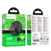 Адаптер мережевий C to C cable HOCO folding charger set CS101A |1USB/1Type-C, 20W/3A, PD/QC| black