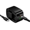 Адаптер мережевий C to C cable HOCO folding charger set CS101A |1USB/1Type-C, 20W/3A, PD/QC| black